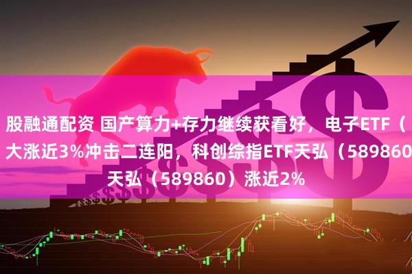 股融通配资 国产算力+存力继续获看好，电子ETF（159997）大涨近3%冲击二连阳，科创综指ETF天弘（589860）涨近2%